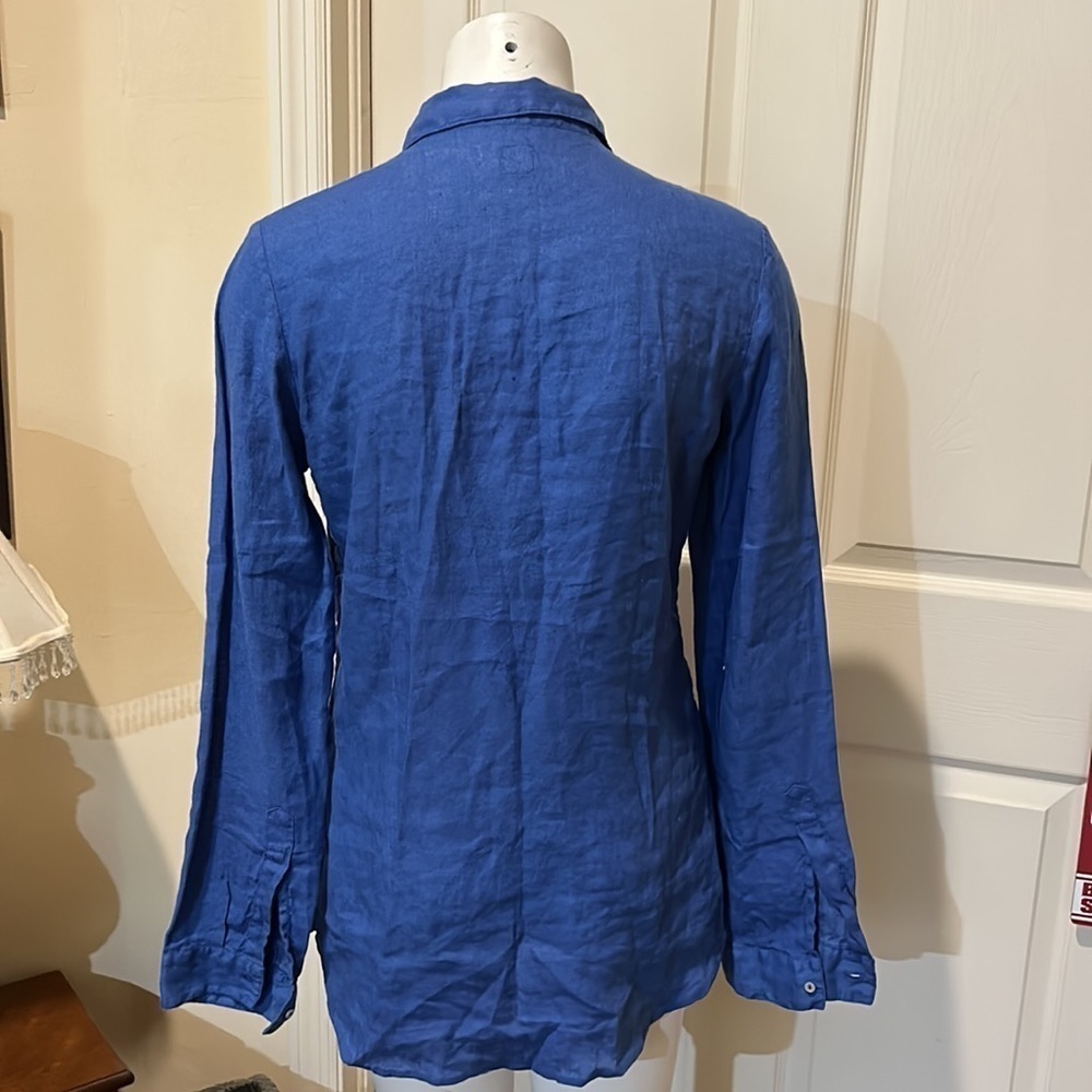 120% Lino linen embellished front Button Down. Size IT 44. - Picture 6 of 12
